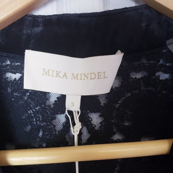 Mika Mindel Size S Nancy Jacket Black Velvet Lace Long Sleeves Open Front NWT - Picture 6 of 11